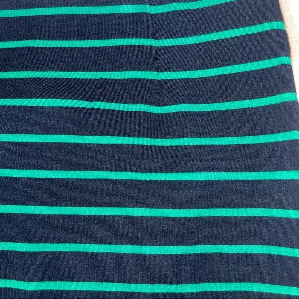 NWT Banana Republic Navy Blue & Green Knit Horizontal Striped Skirt, Size 14